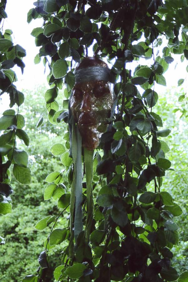 Spirit of the Tree II - temporary sculpture installation in a sculpture garden in Normandy