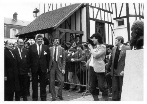 My portrait of Jean Jaurès being inaugurated by President Francois Mitterrand