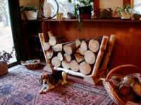 Click here to see larger image and details of log holder / firewood storage