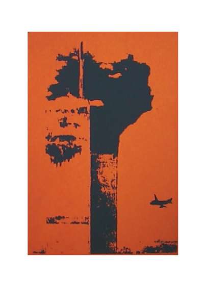 One of the September 11th screenprints by young British fine artist Pete Simmons